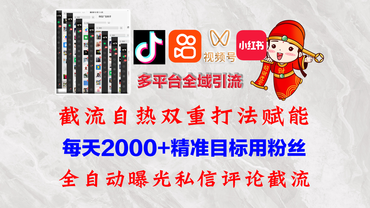 图片[1]-（12559期）快手，抖音，小红书，视频号多平台全自动引流获客系统 精准全域引流，…-副业网