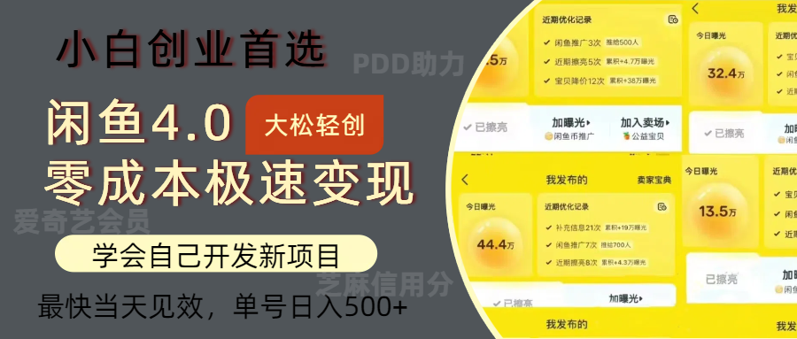 图片[1]-（12434期）闲鱼0成本极速变现项目，多种变现方式 单号日入500+最新玩法-副业网