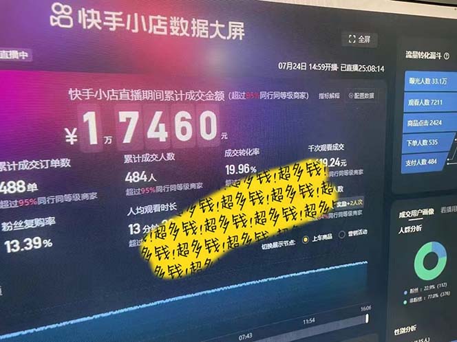 图片[3]-（12129期）快手-数字人带货教程，日不落48小时直播模式，单台电脑日利润200-500-副业网