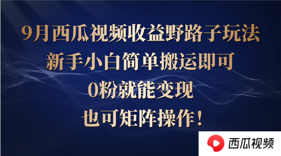 图片[1]-（12760期）西瓜视频收益野路子玩法，新手小白简单搬运即可，0粉就能变现，也可矩…-副业网