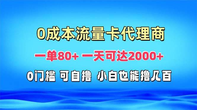 (13391期)免费流量卡代理一单80+ 一天可达2000+-副业网