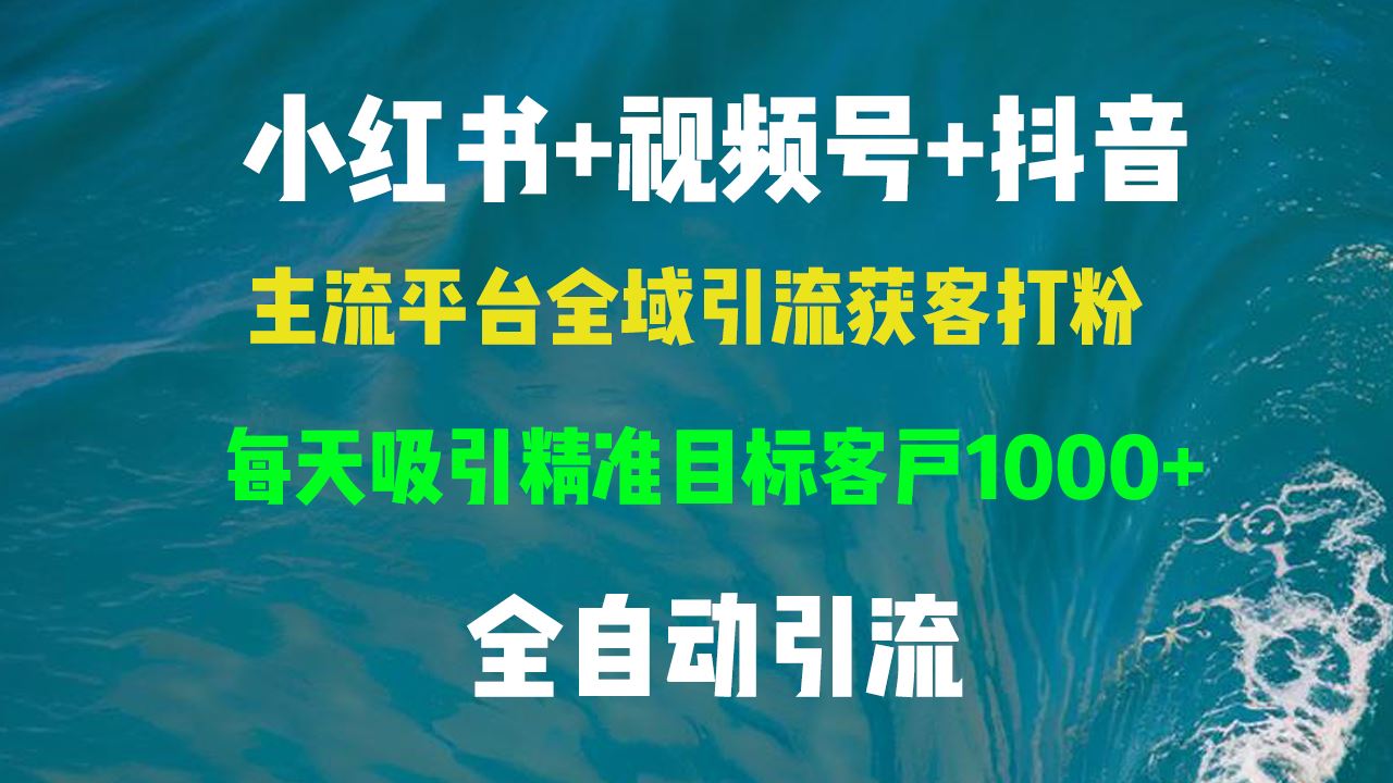 图片[1]-（13104期）小红书，视频号，抖音主流平台全域引流获客打粉，每天吸引精准目标客户…-副业网
