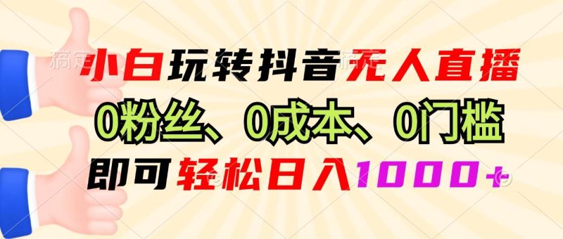 （13210期）小白玩转抖音无人直播，0粉丝、0成本、0门槛，轻松日入1000+-副业网