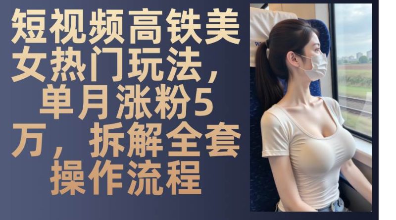 （13318期）短视频高铁美女热门玩法，单月涨粉5万，拆解全套操作流程-副业网