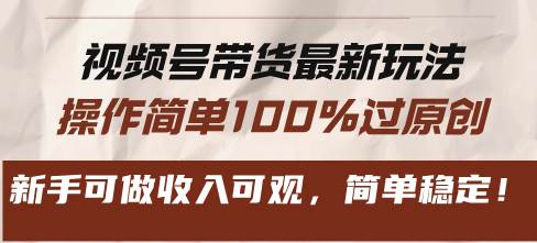 （13337期）视频号带货最新玩法，操作简单100%过原创，新手可做收入可观，简单稳定！-副业网