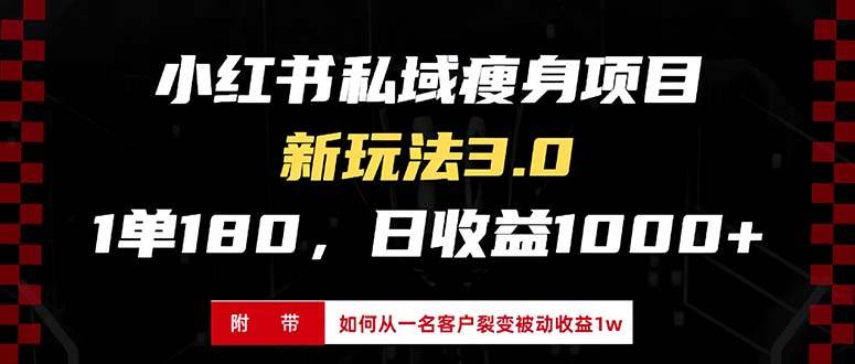 （13348期）小红书瘦身项目3.0模式，新手小白日赚收益1000+（附从一名客户裂变收益…-副业网