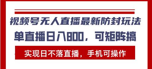 （13377期）视频号无人直播最新防封玩法，实现日不落直播，手机可操作，单直播日入…-副业网