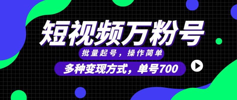 （13497期）短视频快速涨粉，批量起号，单号700，多种变现途径，可无限扩大来做。-副业网