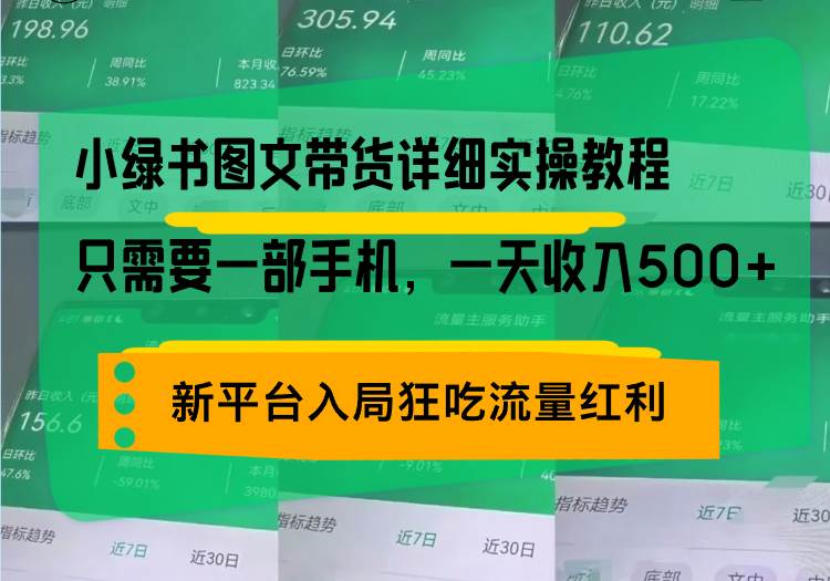 (13509期)小绿书图文带货详细实操教程,只需要一部手机,一天收入500+,轻松变现-副业网
