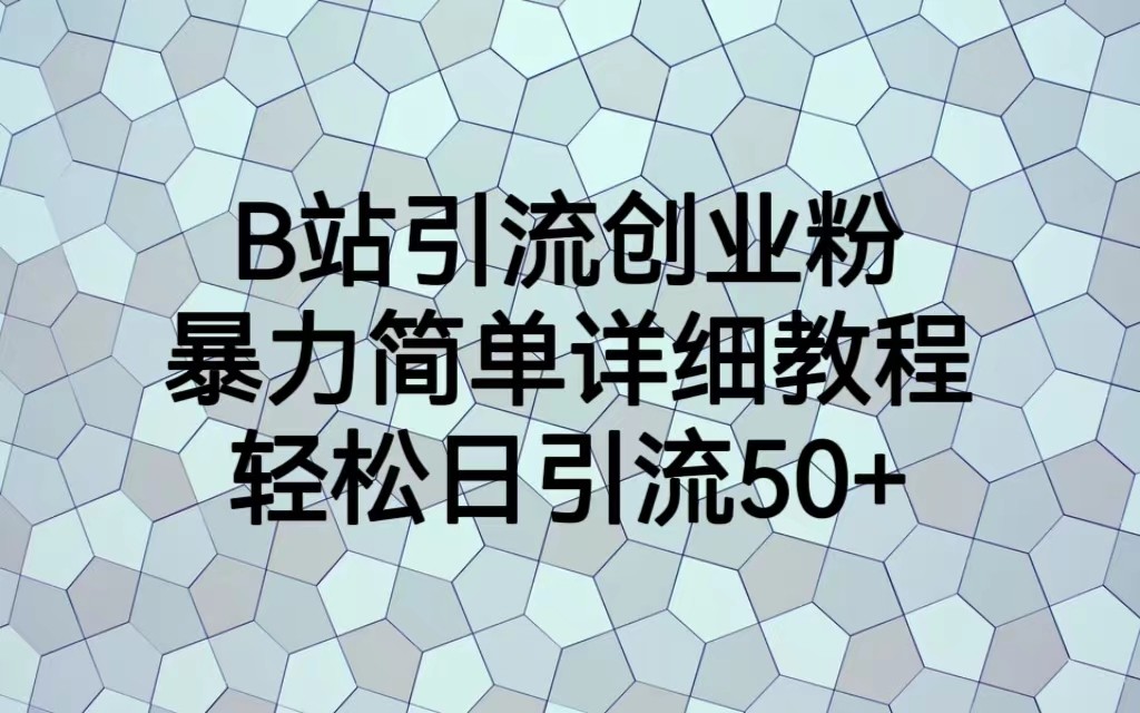 图片[1]-B站引流创业粉，暴力简单详细教程，轻松日引流50+-副业网