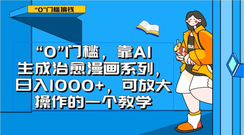 0门槛，靠AI生成治愈漫画系列，日入1000+，可放大操作的一个教学-副业网