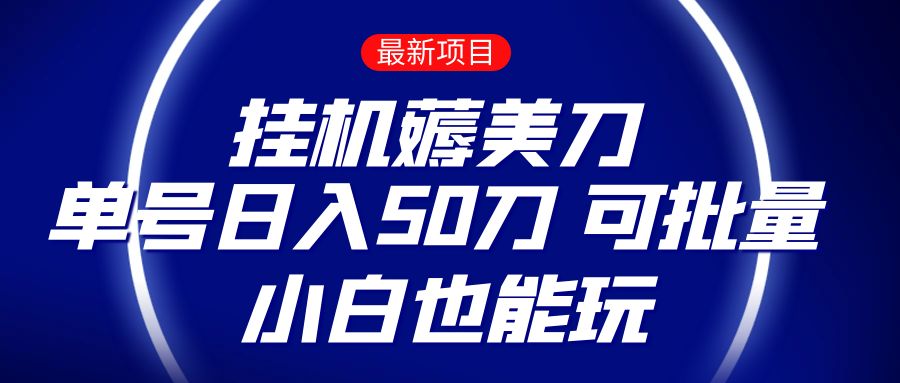 图片[1]-薅羊毛项目  零投入挂机薅美刀    单号日入50刀  可批量  小白也能玩-副业网
