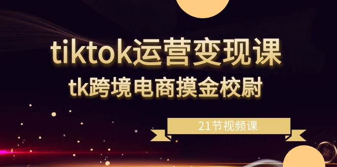 tiktok运营变现课，tk跨境电商摸金校尉（21节视频课）-副业网