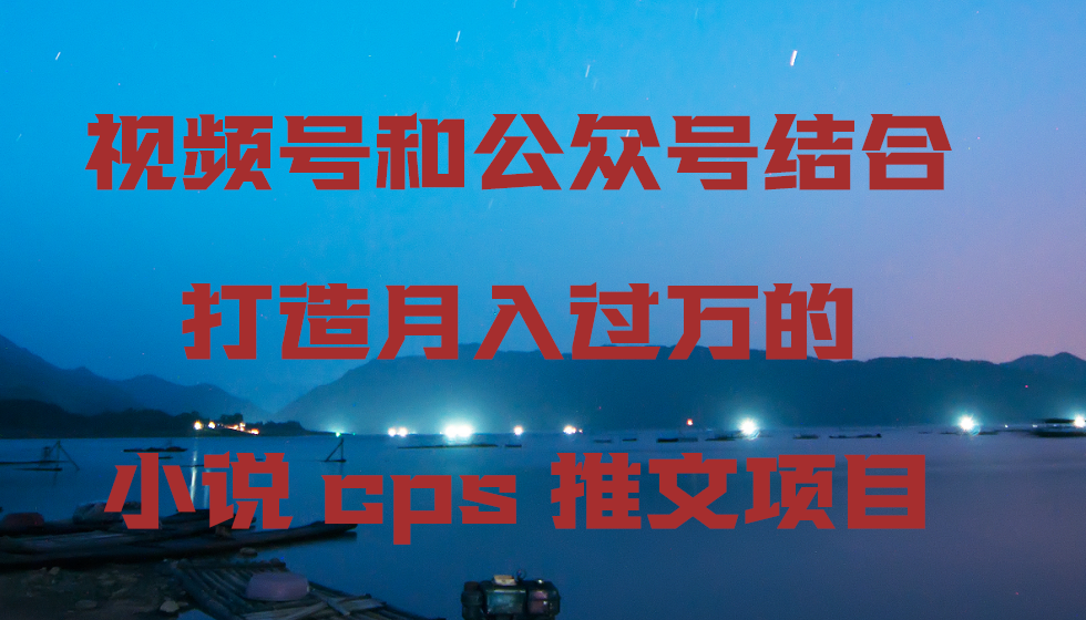 图片[1]-视频号和公众号结合打造月入过万的小说cps推文项目，包括市面上面的各种思路详解-副业网
