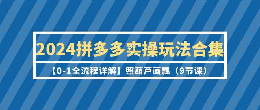 图片[1]-2024拼多多实操玩法合集【0-1全流程详解】照葫芦画瓢（9节课）-副业网