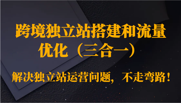 跨境独立站搭建和流量优化（三合一）解决独立站运营问题，不走弯路！-副业网