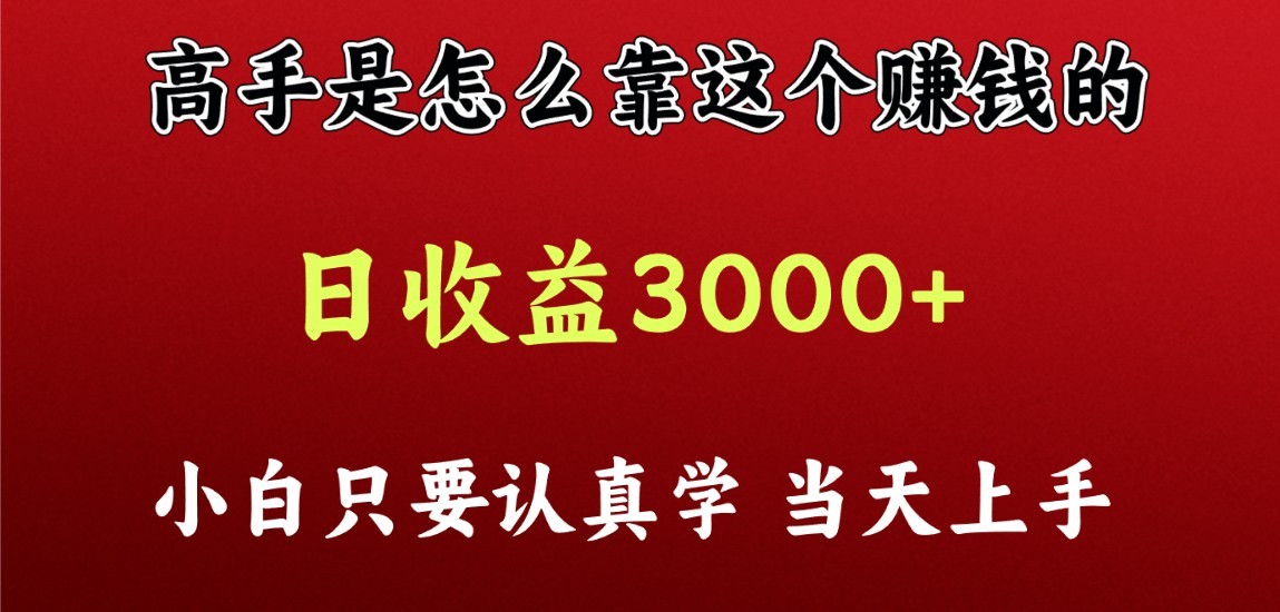 图片[1]-看高手是怎么赚钱的，一天收益至少3000+以上，小白当天上手-副业网