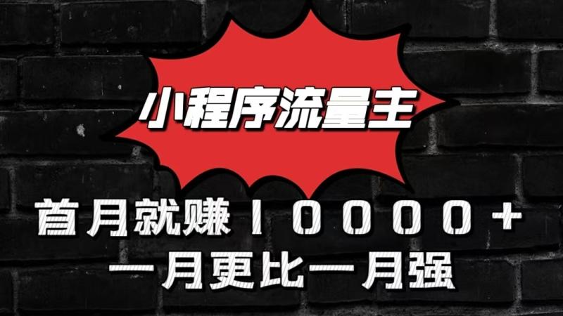 小程序流量主首月就赚10000+，一月更比一月强！小本创业首选-副业网