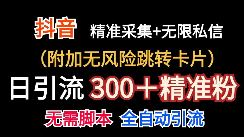 抖音无限暴力私信机（附加无风险跳转卡片）日引300＋精准粉-副业网