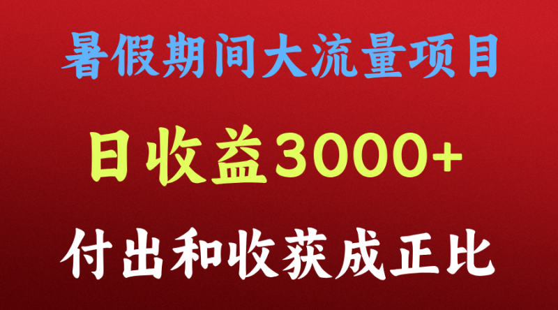一天收益3000+，暑假期间， 这个项目才是真火-副业网