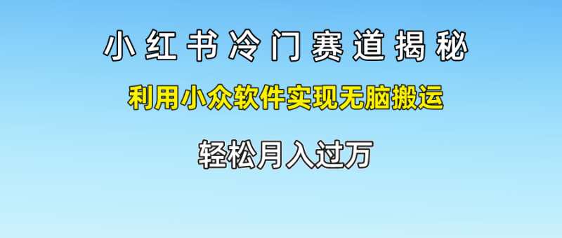 小红书冷门赛道揭秘,利用小众软件实现无脑搬运，轻松月入过万-副业网