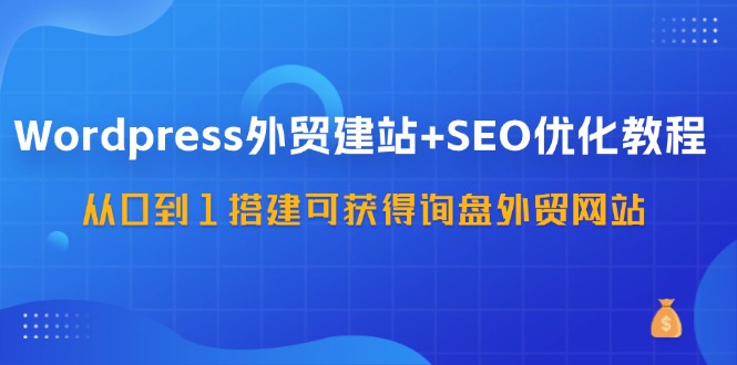 WordPress外贸建站+SEO优化教程，从0到1搭建可获得询盘外贸网站（57节课）-副业网