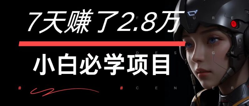 7天赚了2.8万！每单利润最少500+，轻松月入7万+小白有手就行-副业网