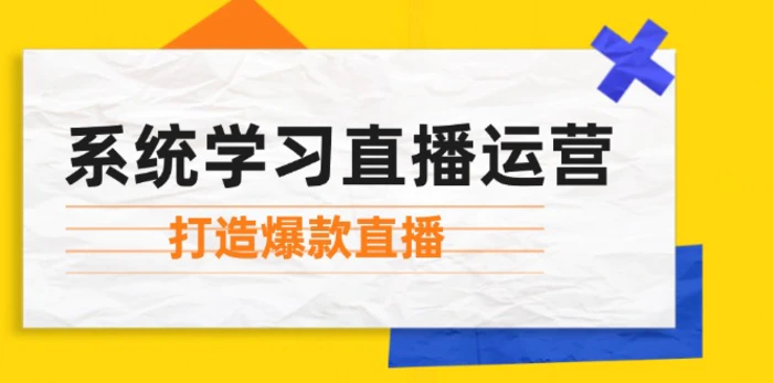 系统学习直播运营：掌握起号方法、主播能力、小店随心推，打造爆款直播-副业网