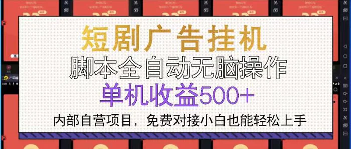 （13540期）短剧广告全自动挂机 单机单日500+小白轻松上手-副业网
