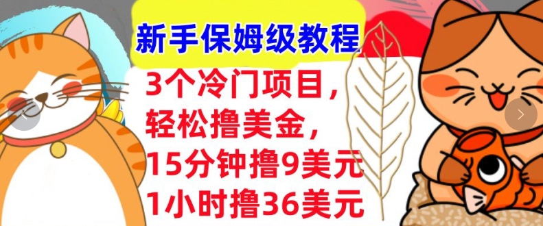 3个冷门项目，轻松撸美刀，1小时撸36刀，新手保姆级教程-副业城