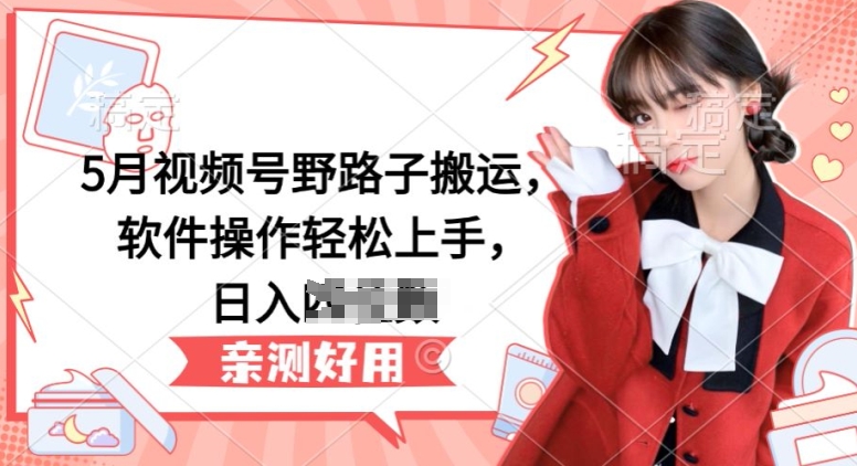 5月视频号野路子搬运，软件操作轻松上手，日入三位数【揭秘】-副业网