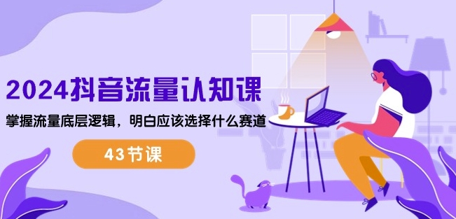 2024抖音流量认知课：掌握流量底层逻辑，明白应该选择什么赛道 (43节课)-副业网