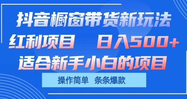 抖音橱窗带货新玩法，单日收益几张，操作简单，条条爆款【揭秘】-副业网