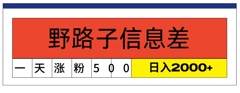 最新《1000个野路子信息差》新玩法，文字视频，单个作品暴粉5000+，小白轻松上手-副业网