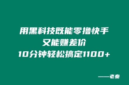 用黑科技既能零撸快手又能赚差价，10分钟轻松搞定1100+-副业网