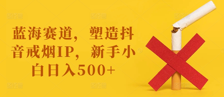 蓝海赛道，塑造抖音戒烟IP，新手小白日入500+【揭秘】-副业网