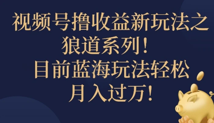 视频号暴力撸收益新玩法之狼道系列,目前蓝海玩法轻松月入过万-副业网