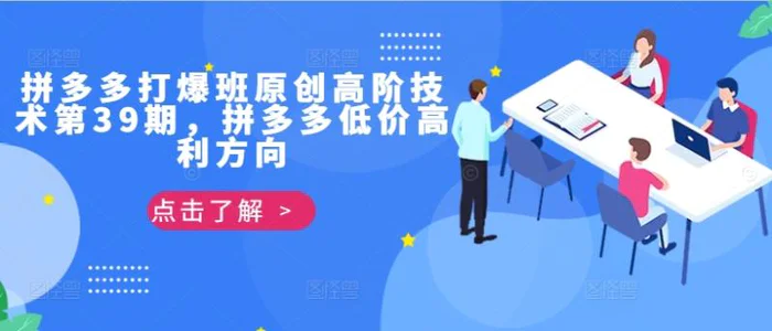 拼多多打爆班原创高阶技术第39期，拼多多低价高利方向-副业网