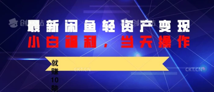 最新闲鱼轻资产变现,纯小白福利,当天操作,就赚10陪以上差价-副业网