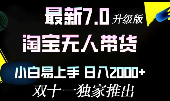淘宝无人带货最新升级版，小白易上手，日入几张-副业网