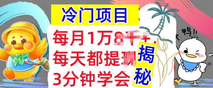 冷门项目，这个方法一定要学会，内部教程，每月1w(揭秘)-副业网