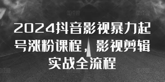 2024抖音影视暴力起号涨粉课程，影视剪辑搬运实战全流程-副业网
