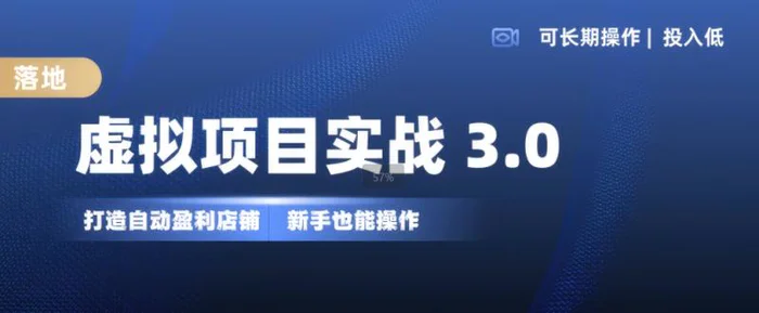 虚拟项目实战3.0，打造自动盈利店铺，可长期操作投入低，新手也能操作-副业网