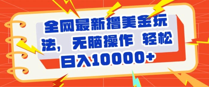 全网最新撸美金玩法，轻松无脑，暴力日入几张-副业网