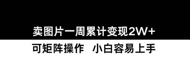 小红书【卖图片】一周累计变现2W+小白易上手-副业网
