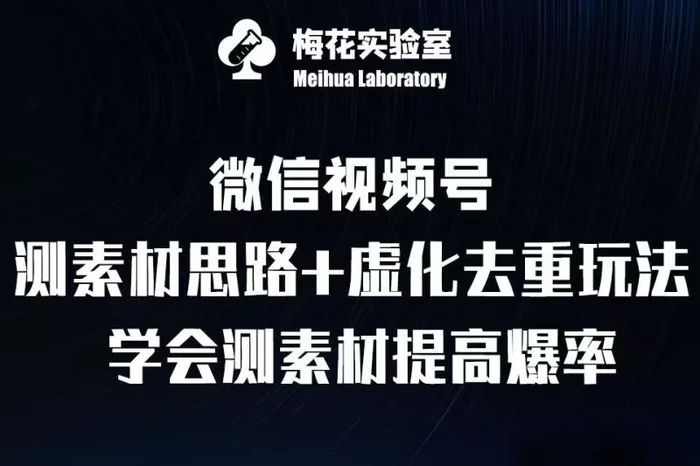 视频号连怼技术-测素材思路和上下虚化去重玩法-梅花实验室社群专享-副业网