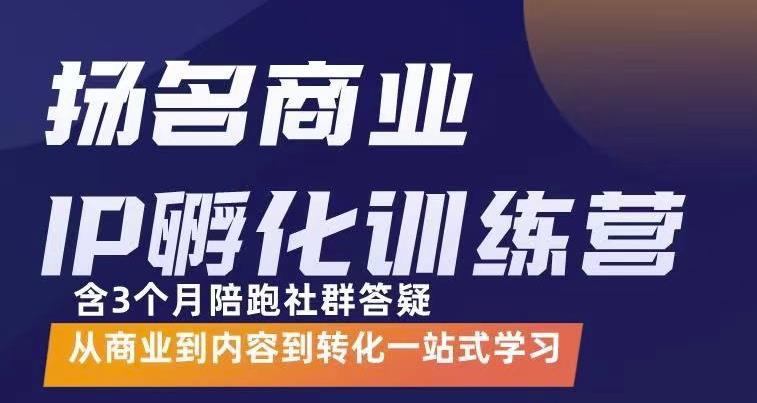 杨名商业IP孵化训练营,从商业到内容到转化一站式学 价值5980元-副业网