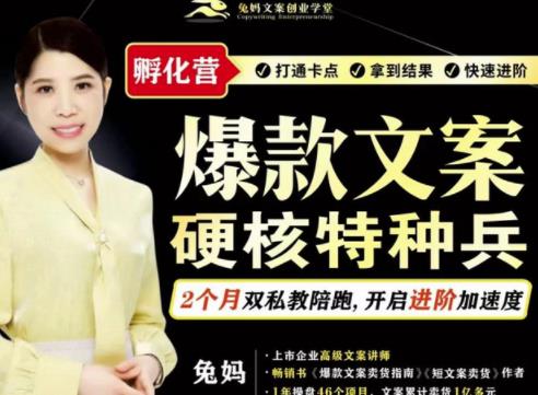 兔妈·爆款文案硬核特种兵孵化营，实现了每个月2000-30000+的副业增收-副业网