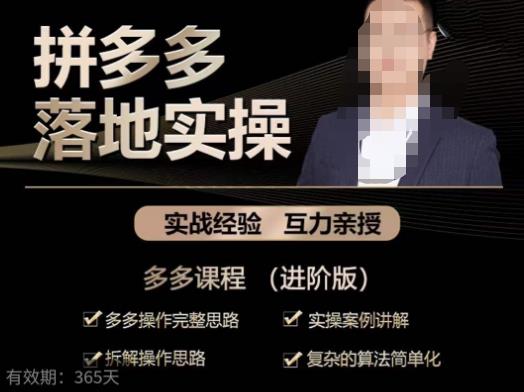 拼多多实战篇·落地实操:多多操作完整思路+实操案例讲解+拆解操作思路+复杂的算法简单化-副业网