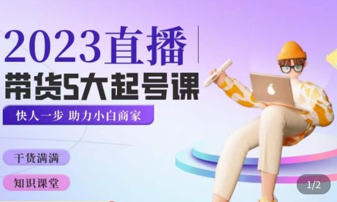 颖儿爱慕·2023直播带货起号5大课程，​掌握带货5大起号方式，掌握起新号逻辑-副业网